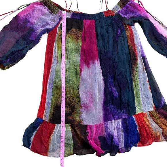 Floreat x Anthropologie Off The Shoulder Watercolor Mini Dress, Size Large - Picture 7 of 14